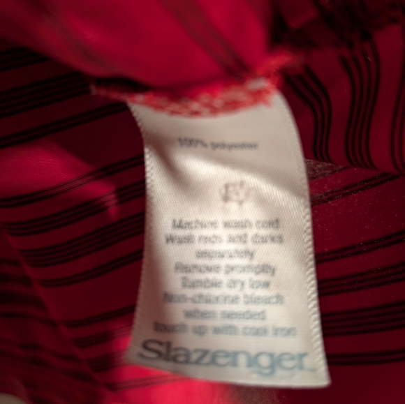 slazenger Men's Red Striped Polo Shirt Size Xl Pre-owned - Picture 4 of 5
